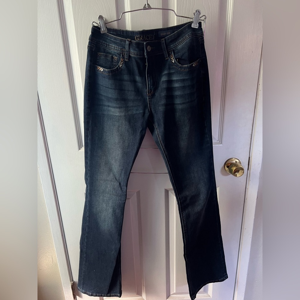 Grace's Deep Indigo Straight Jeans